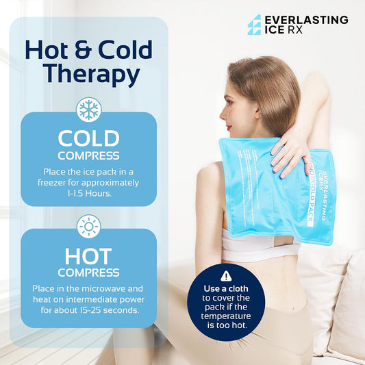Reusable Ice Packs for Injuries, Soft Large Ice Pack XL, 2 Pack 11x14.5 in