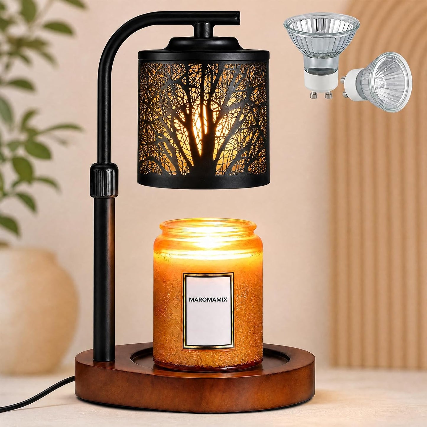 Candle Warmer Lamp with Timer & Dimmer- Electric Wax Melt Warmer with Adjustable Height for Scented Candles, Home Décor Fragrance and House Warming Birthday Gifts for Women Mom