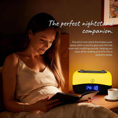 Sleep ZM White Noise Machine with 29 Sounds + 16 Colors Digital Alarm Clock & Amber Night Light for Blue Light Blocking, Gentle Wake Alarm, Sleep Timer & Memory Function for Adults & Kids