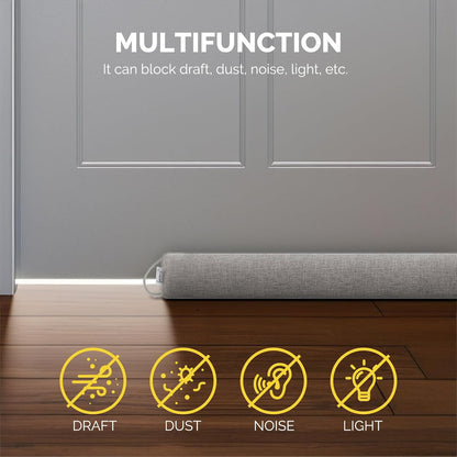 fowong 32" Door Draft Stopper, Weighted Under Door Noise Stopper, Oatmeal | Weighted Fabric Blocks Drafts, Dust & Light, Great for Interior Doors to Help Reduce Noise and Improve Comfort