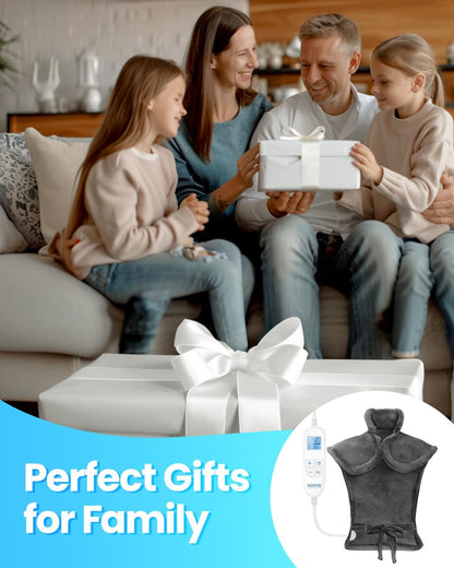 RENPHO Electric Heating Pad - 6 Heat Levels for Neck Shoulder and Back, Birthday Gifts for Women Men Mom Dad, Weighted Pad for Snug Fit, ETL Safety Certified, FSA Eligible, 24"x33" Gray
