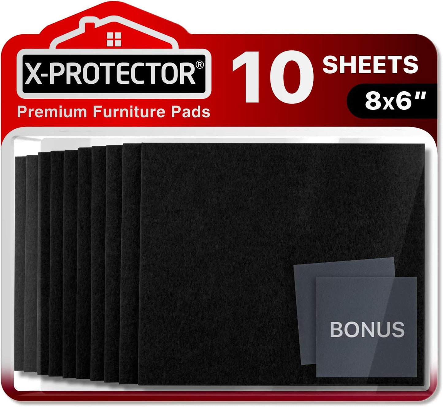 Felt Furniture Pads X-PROTECTOR 10 PCS - Premium 8” x 6” x 1/5” Heavy Duty | Beige Felt Sheets! Cut Large Furniture Pads to The Size You Need - The Best Felt Floor Protectors for Any Hard Floor!