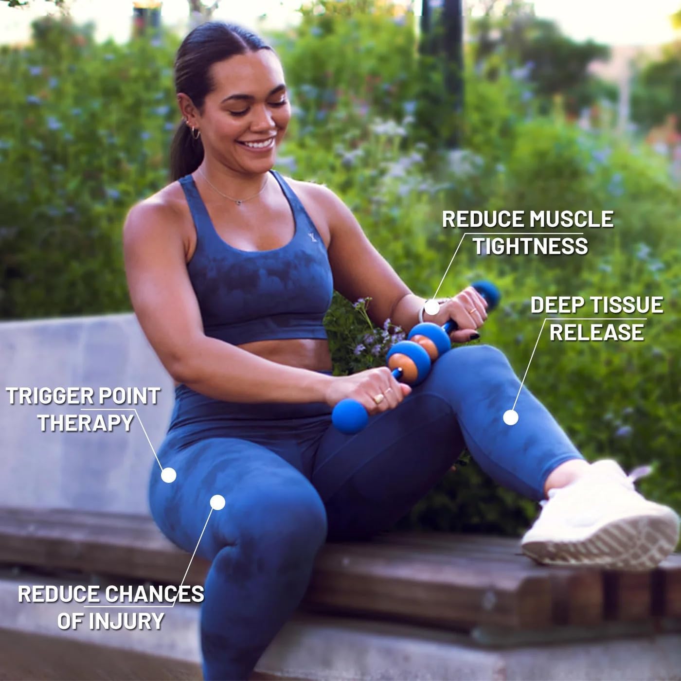 MOBO Deep Tissue Muscle Roller Stick for Back, Leg Recovery Massage Roller | One tool replaces a foam roller, massage ball & handheld massager for calves, quads, back & shoulders
