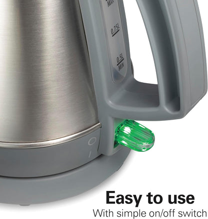 Hamilton Beach 1 Liter Electric Tea Kettle, Water Boiler & Heater | Fast Boiling 1500 Watts | BPA Free | Cordless Serving | Auto-Shutoff & Boil-Dry Protection | Cord Wrap | Stainless Steel