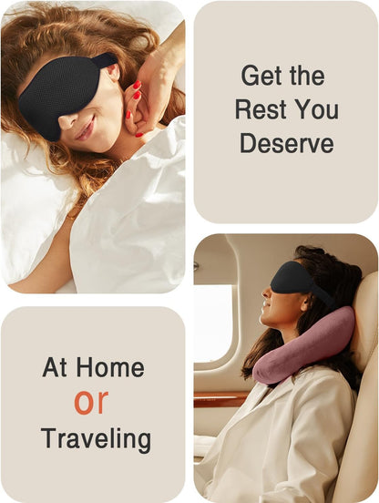 MABAO Sleep Mask for Side Sleeper, Eye Mask for Sleeping Women Men, Black | 3D Contoured Cup No Eye Pressure, 100% Light Blocking Sleeping Mask with Adjustable Strap Night Blindfold Flight, Travel, Nap
