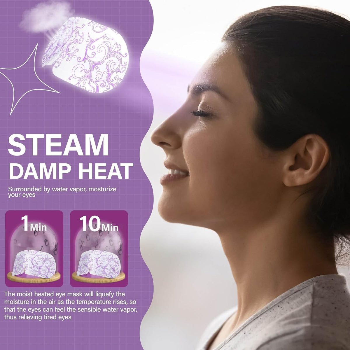 Steam Eye Mask,Warm Eye Compress for Dry Eyes Sleep Mask,Hot Auto Heated Eye Masks Relaxing Items for Women Moist Heat for Eyes Soothing Eye Fatigue,Disposable EyeMask for SPA Essentials