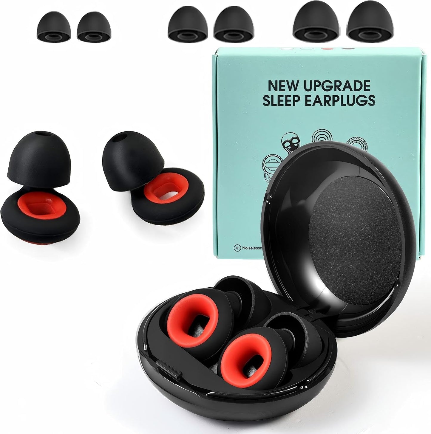 Earplugs Motorcycle.Ear Plugs for Sleeping Noise Cancelling 35dB Noise Reduction、Reusable Ear Plugs,Super Soft for Motorcycles Cycling、Sleeping、Work、Travel (Red Inner Circle)