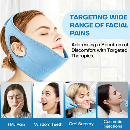 ZNÖCUETÖD Wisdom Teeth Ice Pack Face Head Wrap for Wisdom Teeth Removal Toothache Pain Relief, TMJ, Jaw Ice for Face Oral Surgery, Dental Implant with 4 Reusable Hot Cold Gel Packs (Mint Green)