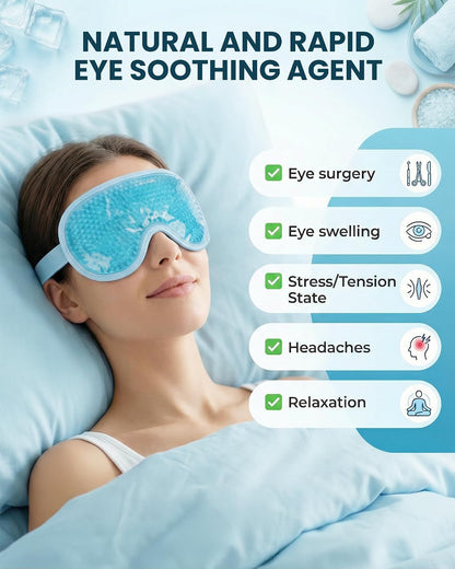 Cooling Gel Eye Mask for Puffy Eyes,Reusable Cooling Eye Mask for Migraine, Headache, Dark Circles, Dry Swollen Eyes, Sinus Pain,Blue