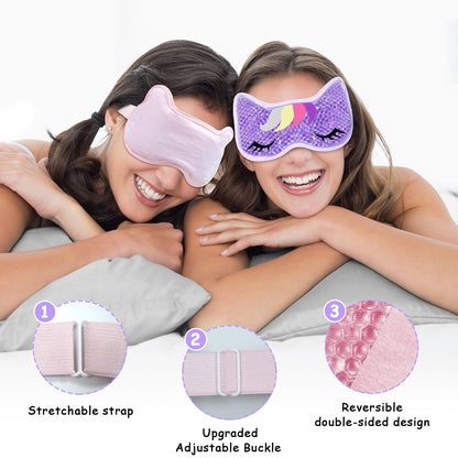 2PCS Cooling Eye Mask Gel Eye Mask, Reusable Hot Cold Therapy Cold Eye Mask for Post Surgery, Puffiness, Dark Circles, Eye Bags, Dry Eyes,color:Pink Purple，number_of_items:2