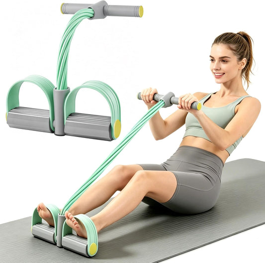 Multifunction Tension Rope, 6-Tube Elastic Yoga Pedal Puller Resistance Band, Natural Latex Tension Rope Fitness Equipment, for Abdomen/Waist/Arm/Leg Stretching Slimming Training