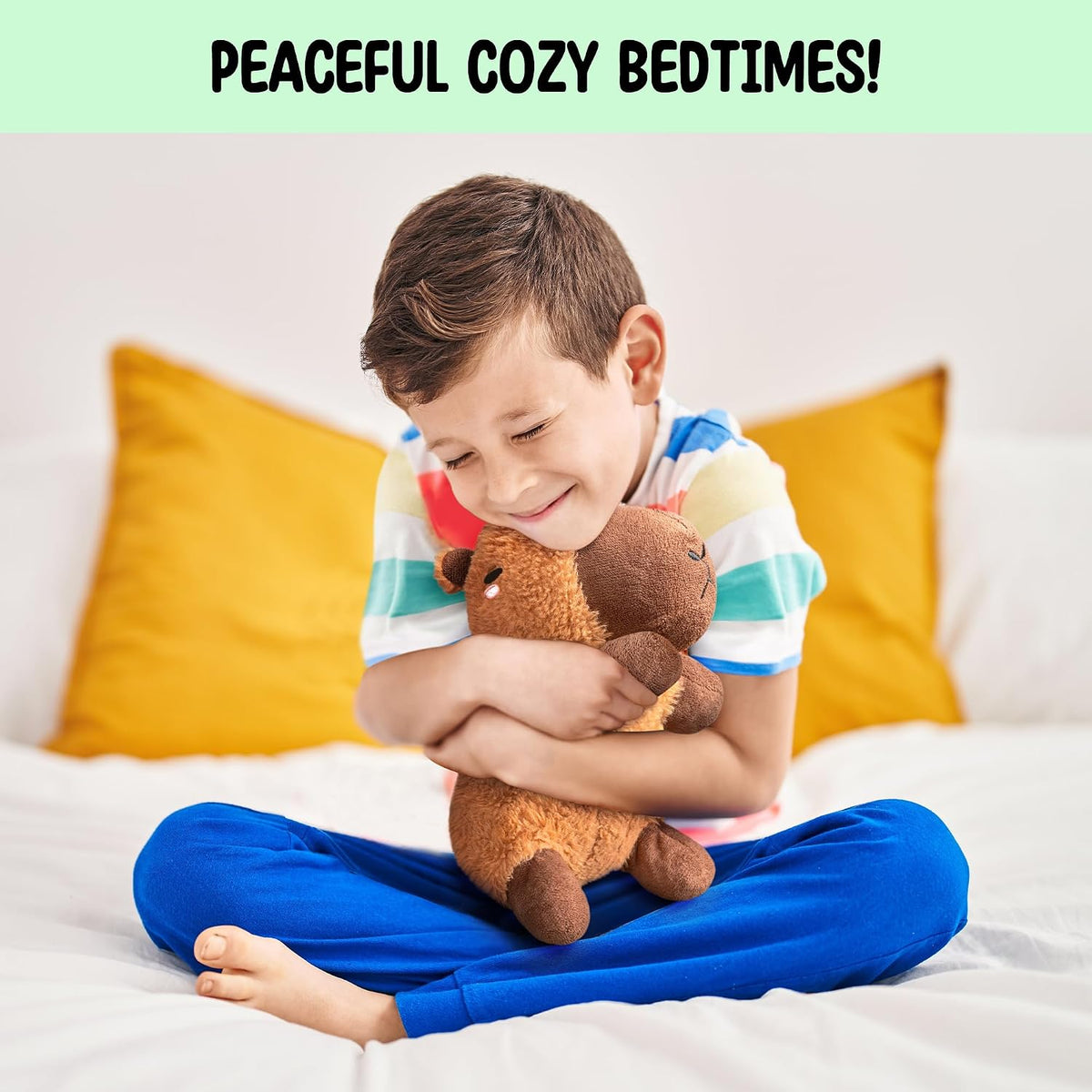 Bunny Microwavable & Weighted Stuffed Animals - 1.5 Lbs Unscented Heating Pad for Period Cramps Pain Relief and Anxiety, Cute Bunny Plush Toys Gifts for Women Girls Adults and Kids by Happy Fuel