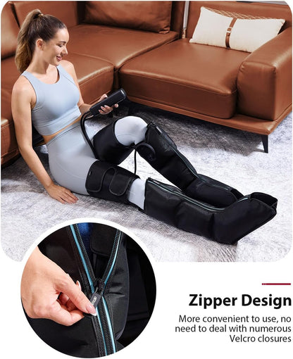 CINCOM Air Compression Leg Massager for Circulation & Pain Relief FSA - HSA | 3 in 1 Leg Massager for Foot Calf & Thigh, Leg Compression Boots for Recovery, Edema, RLS Relief