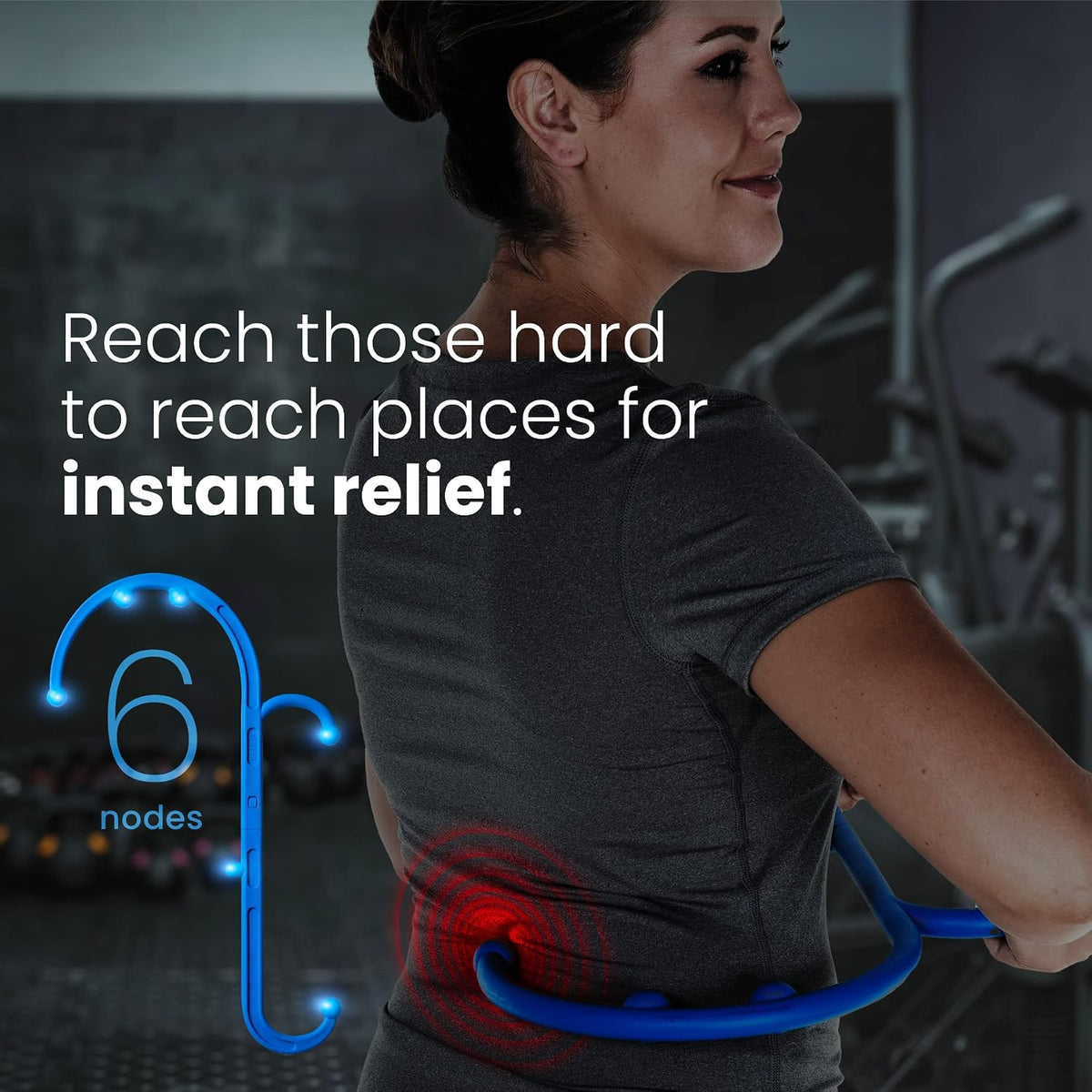 LiBa Back and Neck Massager Trigger Point Hook Therapy Tool Navy