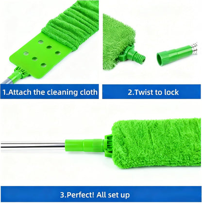 Retractable Gap Dust Cleaner Under Appliance Cleaning Tool, GMLRKY Flat Duster for Under Refrigerator Fridge Stove Couch Bed, Skinny Thin Duster for Tight Spaces (Blue)