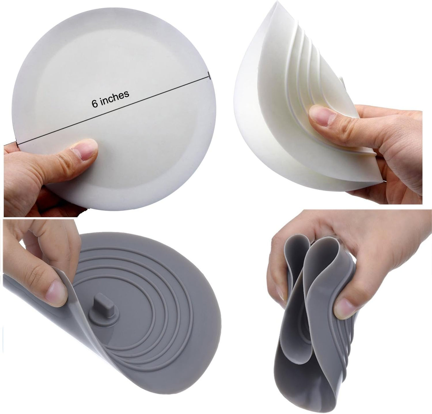Shower Drain Hair Catcher Tub Stopper, V-TOP Drain Cover for Shower to Catcher Hair, Silicone Bathtub Drain Plug Suit for Bathroom Kitchen and Laundry, 4 Pack