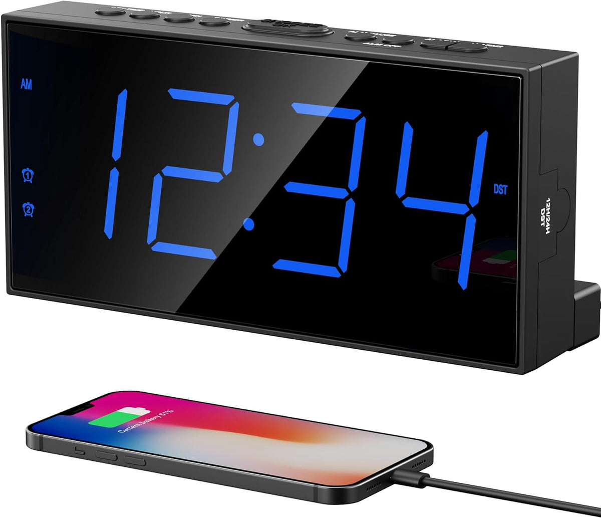 Vibrating Alarm Clock for Heavy Sleepers with Bed Shaker, 116dB Dual Alarms