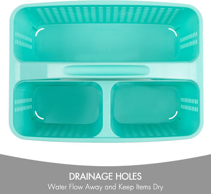 Tiawudi Portable Shower Caddy, Caddy Organizer with Handle, Plastic Shower Basket Hold Soap, Shampoo, Hair Supplies and Beauty Products, Cleaning Supplies Organizer for Home, Dorm, Shelf and Cabinet