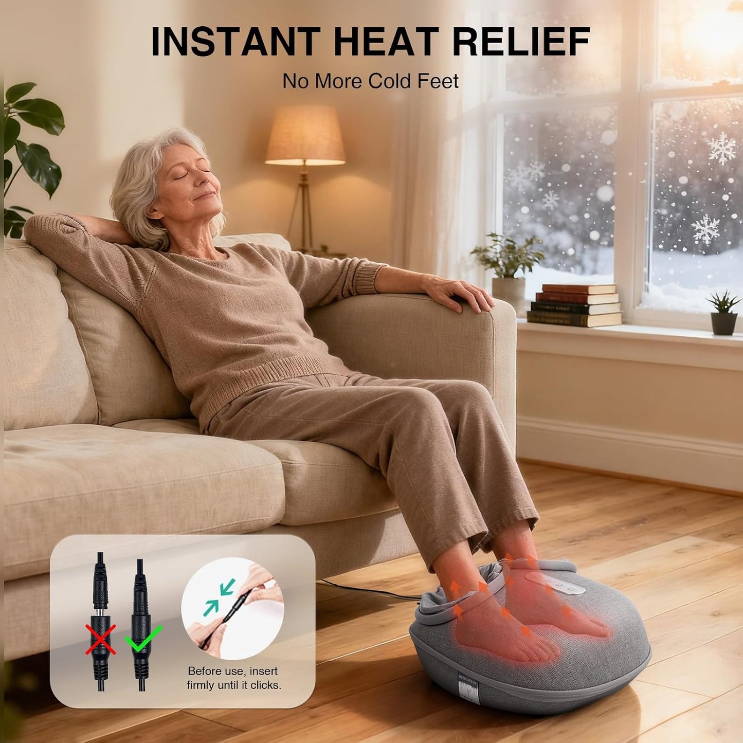 Medcursor Foot Massager with Heat - Shiatsu Feet Massage Machine Delivers Relief for Tired Muscles & Plantar, Deep Kneading Therapy, Multi-Level Settings for Home, Office Use, Size up to 13"