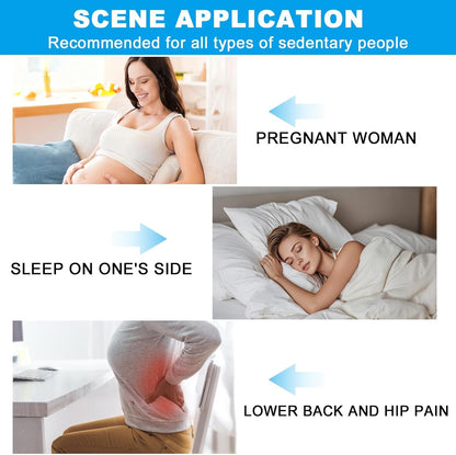 Knee Pillow for Side Sleepers - Sciatica, Hip & Back Pain Relief Pillow with Adjustable Strap, Memory Foam Leg Pillow for Side Sleeping, Spine Alignment Support for Pregnancy, Post-Surgery (Sky Blue)