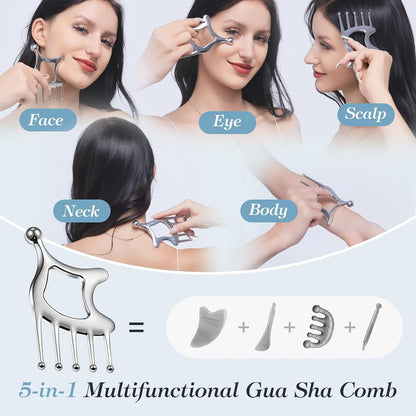 Stainless Steel Gua Sha Tool; Portable Scalp Massage Tool