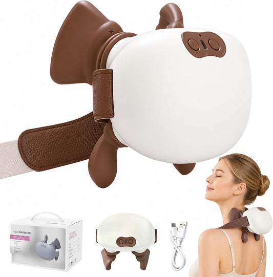 Neck and Shoulder Massager,Portable Shiatsu Back Massage Hand-Shaped Deep Tissue 4D Kneading Massager with Heat for Pain Relief and Muscle Relax,Gifts for Women Men,(Green)