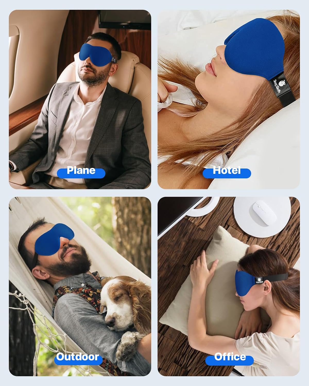 Sleep Mask for Side Sleepers, 3D Contoured Eye Mask for Sleeping, Soft Memory Foam Eye Cover with Adjustable Strap, No Pressure on Eyes, Travel Sleep Mask for Men Women, Shift Work & Naps