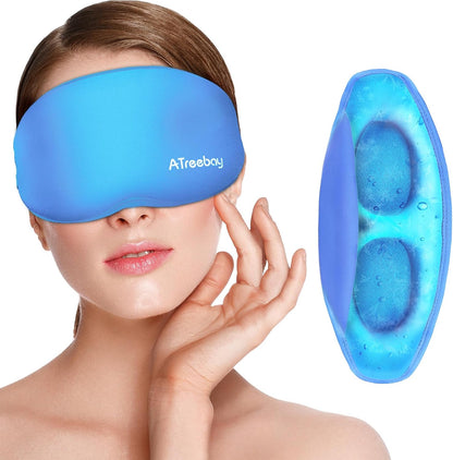 Cooling Eye Mask, Cold Eye Mask for Puffiness, Reusable Ice Eye Masks for Dark Circles And Puffy Eyes, Relieve Your Migraines and Headaches with Gel Eye Masks Therapy, Long-Lasting Comfort, Light Blue