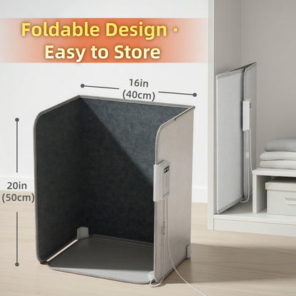 Under Desk Heater, Electric Foot Warmer for Office & Home, Quiet Portable Feet Warmer with Heated Floor Mat, Foot heater with Thermostat and Timer Indoor Use for Foot Leg Grey Cylindrical UEMUSI