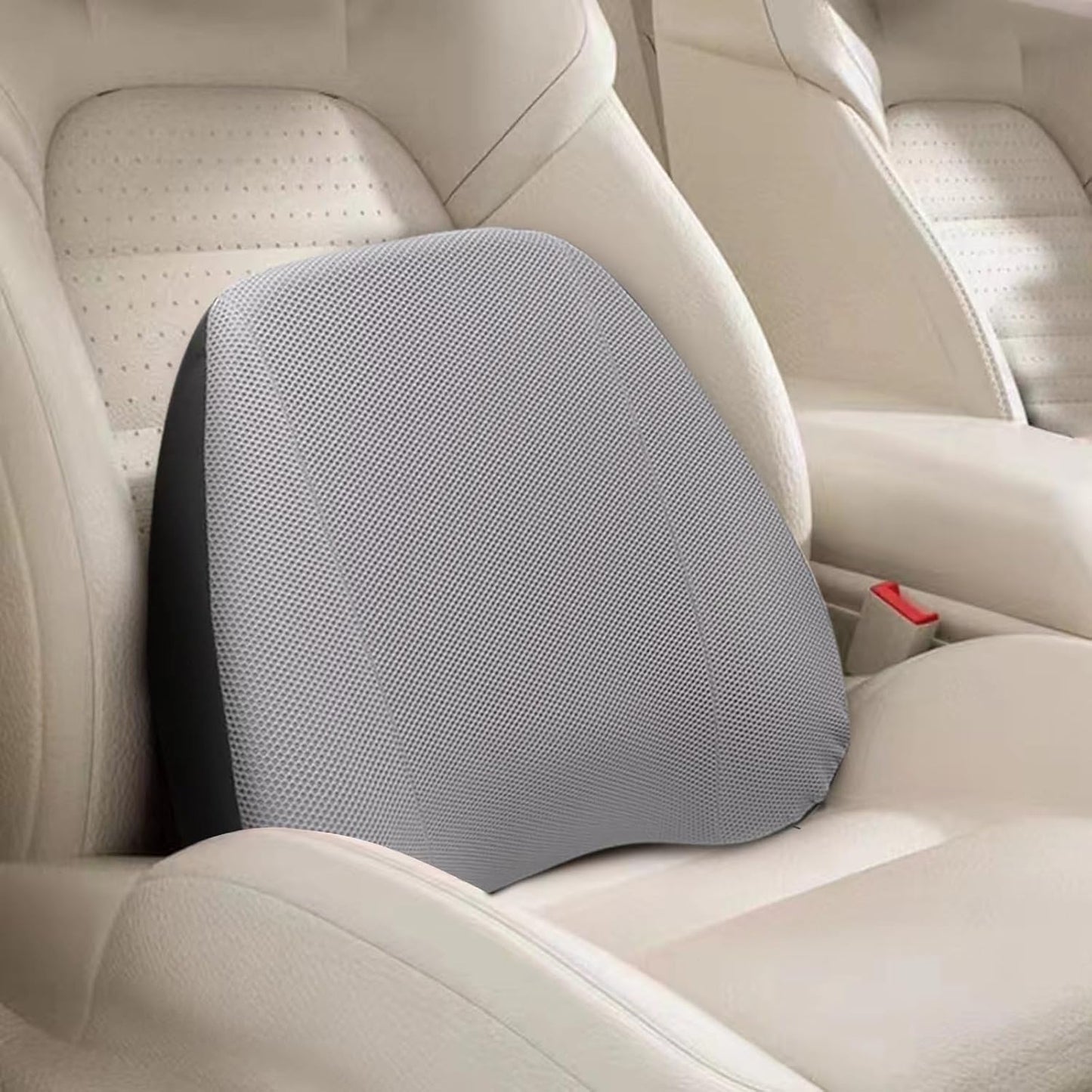 Super Cozy Lumbar Support Pillow for Car/Office Chair, 100% Memory Foam | Lumbar Pillow with Breathable Removable Cover, Ergonomic Design - Back Support for Back Pain Relief(Adjustable Strap, Black)