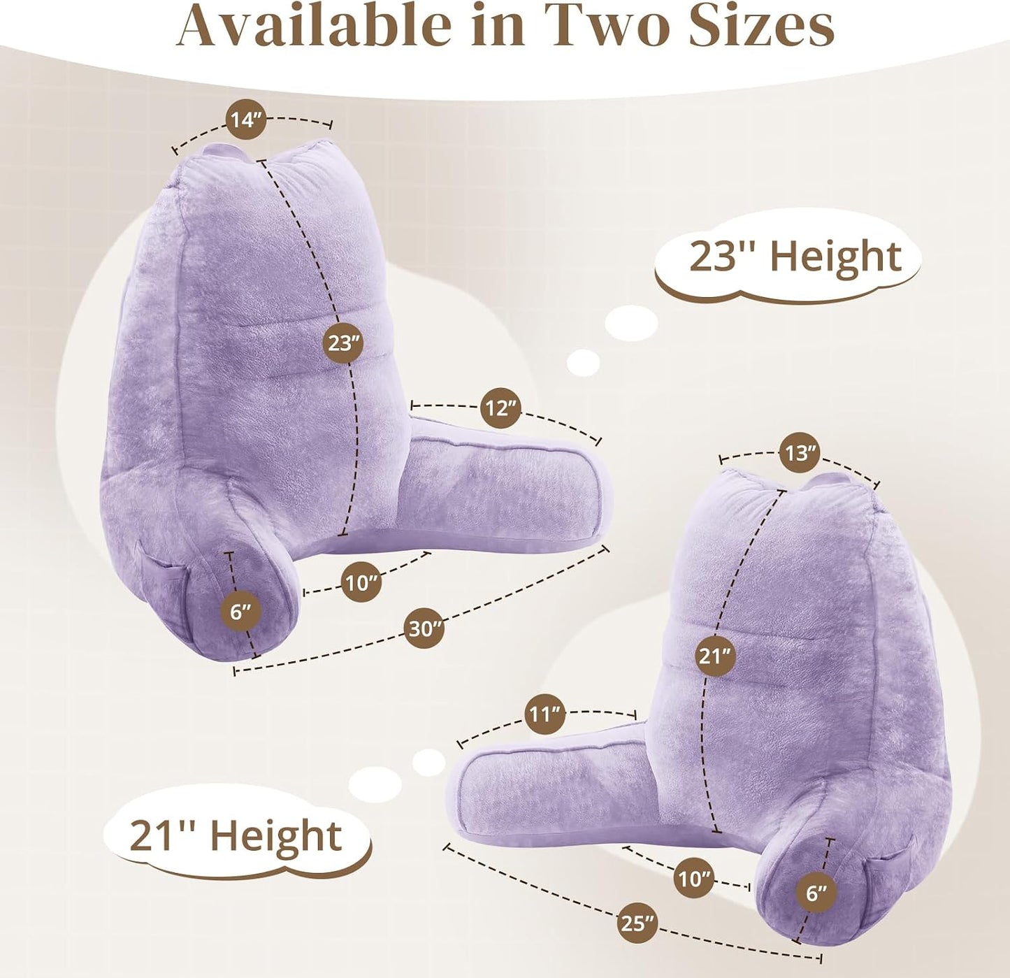 Sasttie Reading Pillows for Sitting in Bed Adult, Back Pillow Bed Sitting Up, Back-Rest Support Cushion for Sit Up on Couch, Sofa, and Floor, Dorm Essentials, Oeko-Tex Certified, Dark Grey