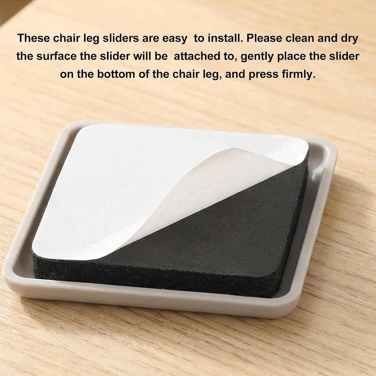 8 Pack Furniture Sliders for Carpet & Hardwood Floors, 1.6" and 2" Square Plastic Self-Adhesive Sliding Pads, Chair Sliders for Wood Floors Heavy Duty - Moving Furniture Easily & Safely (Gray)