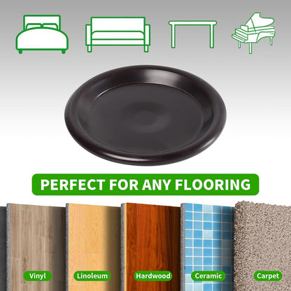 1 5/8" Round Carpet Bottom Furniture Caster Cups Furniture Coasters 24 Pack | Reusable Furniture Pads for Hardwood Floors, Carpet Sliders Floors Protectors to Tile or Laminate from Scratches, Brown/Gray