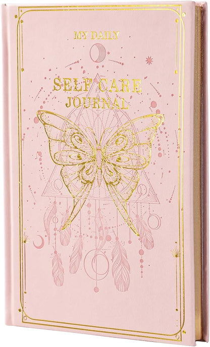 Self-Care Journal for More Happiness, Optimism, Affirmation & Reflection, Gratitude Journal with Guided Prompts, Inspirational Quotes, Mood Tracker, Undated Daily Journals for Women & Men (Pink)