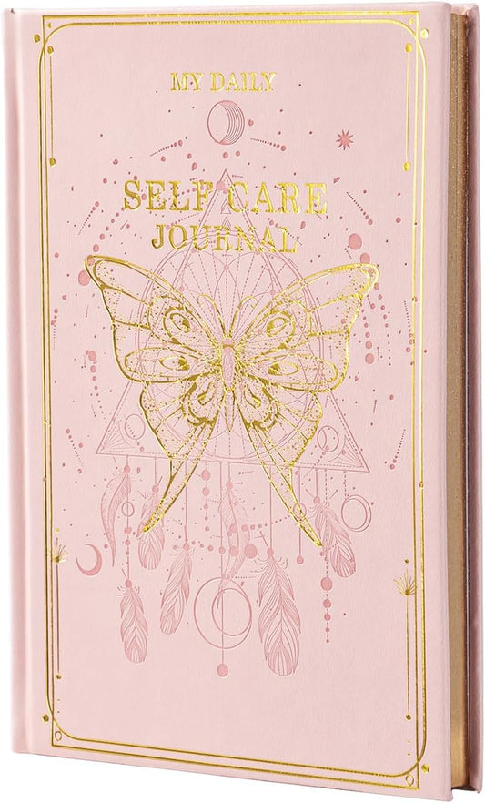 Self-Care Journal for More Happiness, Optimism, Affirmation & Reflection, Gratitude Journal with Guided Prompts, Inspirational Quotes, Mood Tracker, Undated Daily Journals for Women & Men (Pink)
