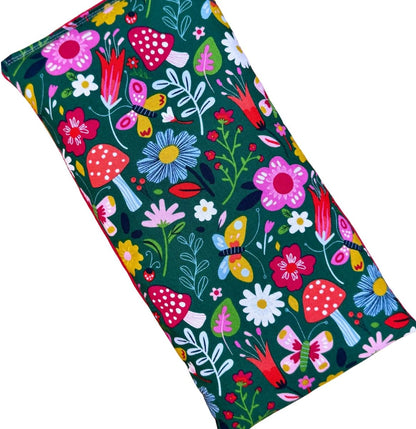 Large Microwave Heating Pad with Flax Seed, Scented or Unscented, Good for Back Pain or Cramps, Moist Heat Therapy or Ice Pack, Microwavable Bean Bag, 6" x 12" (Mushroom, Lavender & Peppermint)