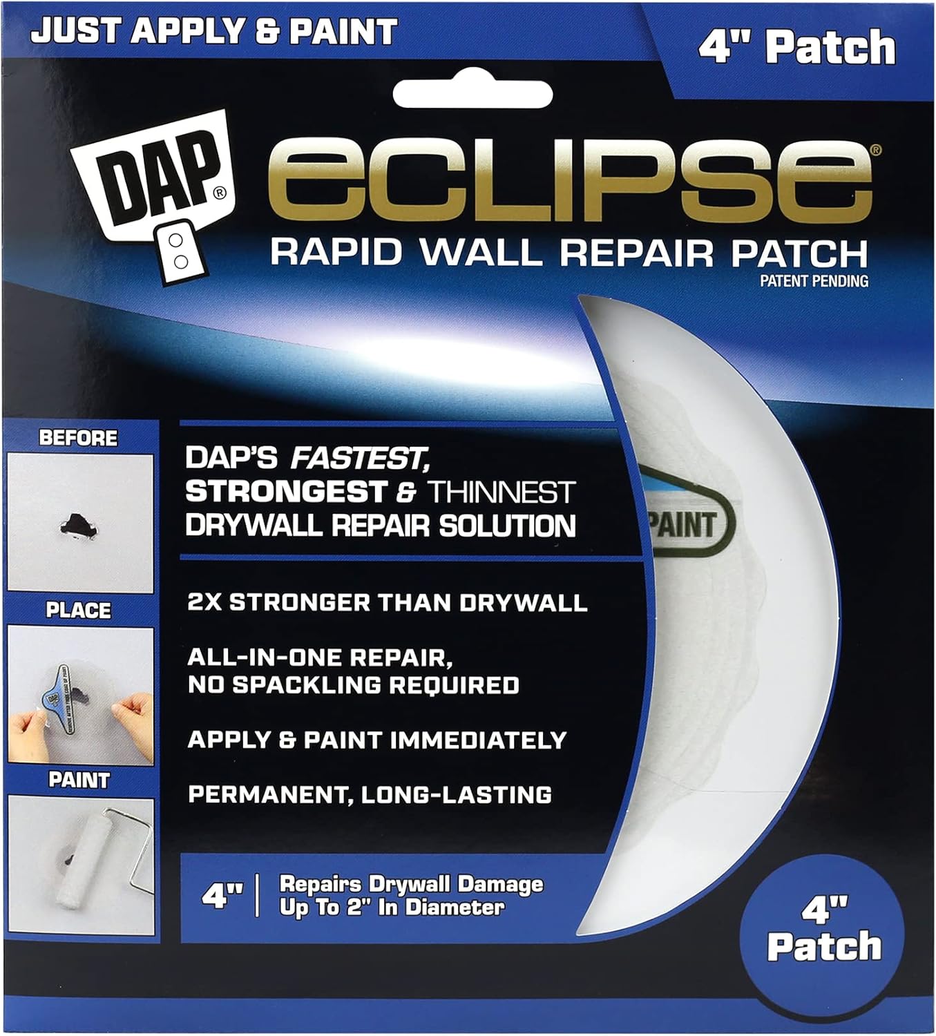 DAP Eclipse Rapid Wall Repair Patch, 6 in (7079809165)