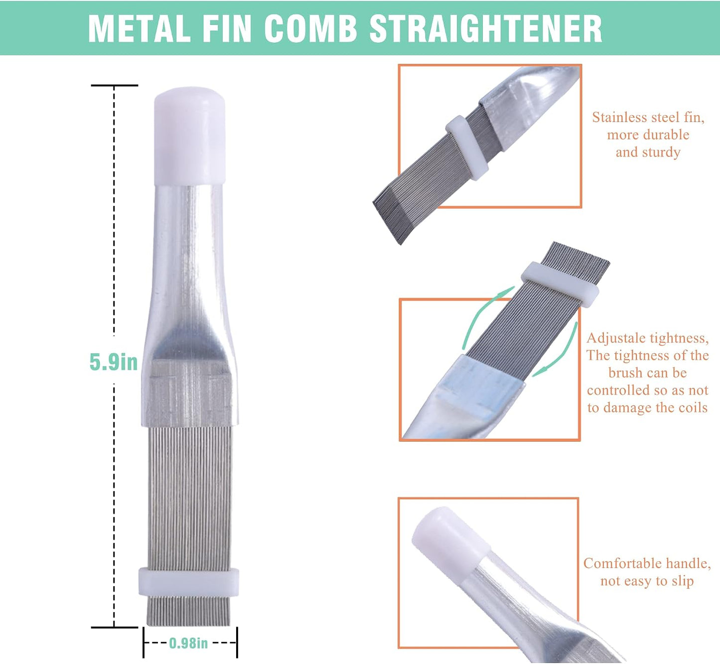 2Pcs Air Conditioner Fin Comb Cleaner kit AC Coil Cleaning Brush Condenser Fin Straightener AC Evaporator Comb Radiator Repair Clean Tool