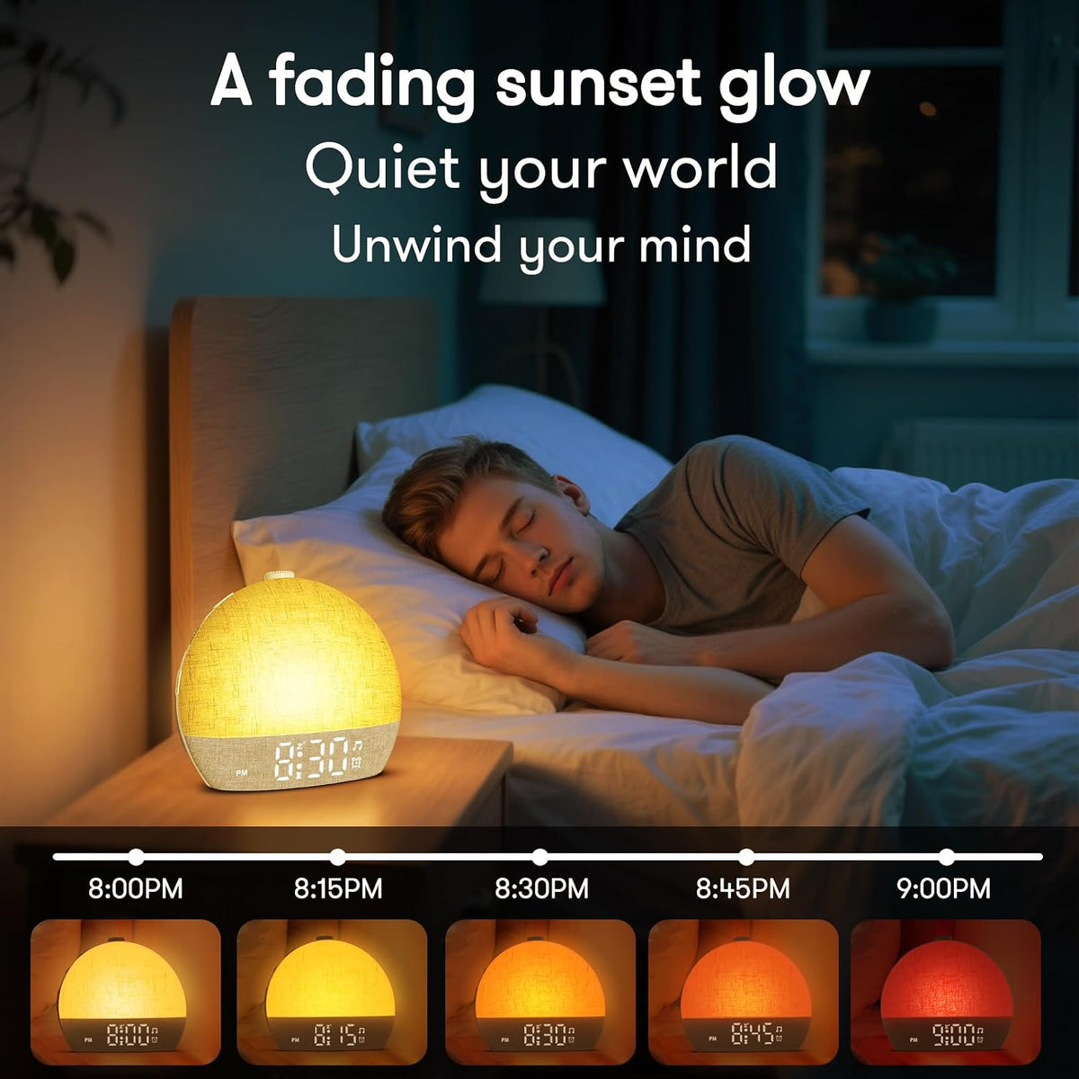 Wake Up Light Sunrise Alarm Clock, White Noise Sound Machine