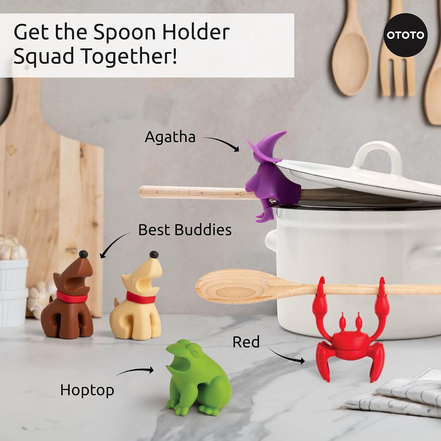Funny Spoon Holder by OTOTO - Spoon Rest for Stove Top - Cooking Gadgets, Cooking Gifts, Cool Kitchen Gadgets, Cool Gifts, Cute Kitchen Accessories
