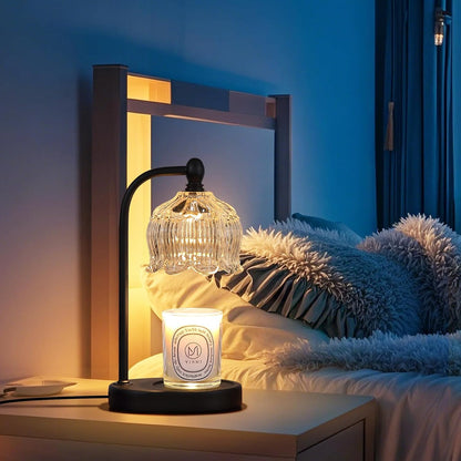 Candle Warmer Lamp with Timer and Dimmer,Electric Gold Light Gifts for Women Melt Wax Warmer Lamp with 2 Bulbs for Candle Jars House Warming New Home Decor Bedroom