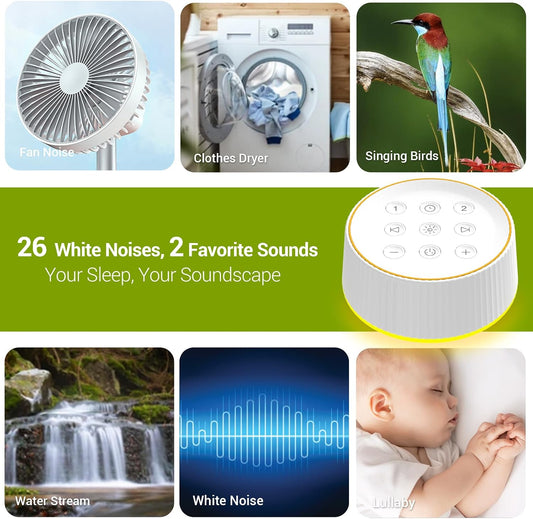 White Noise Machine with Night Light for Sleeping