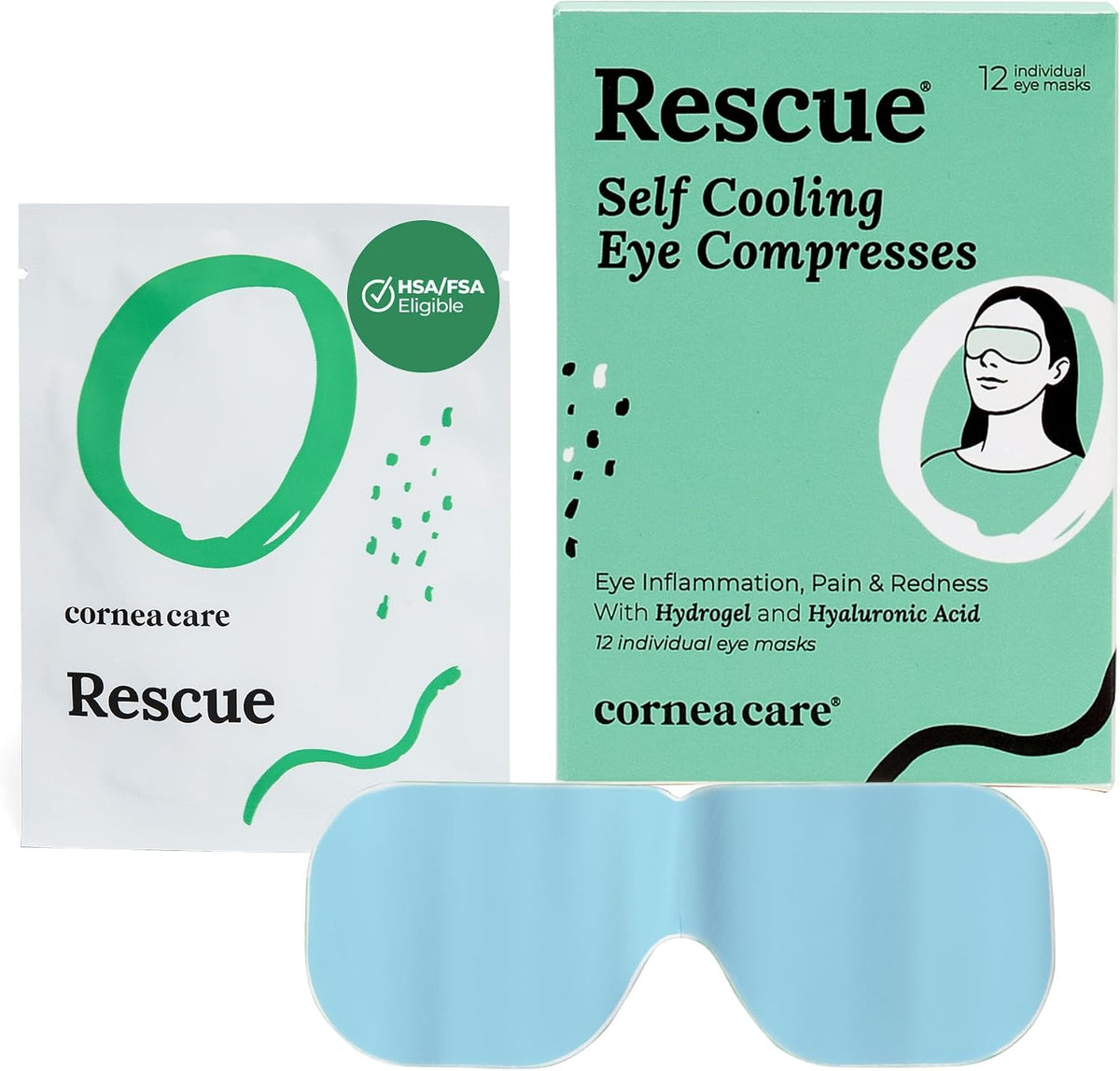 CorneaCare Rest Self Heating Warm Compress for Dry, Tired Eyes | 30 Count