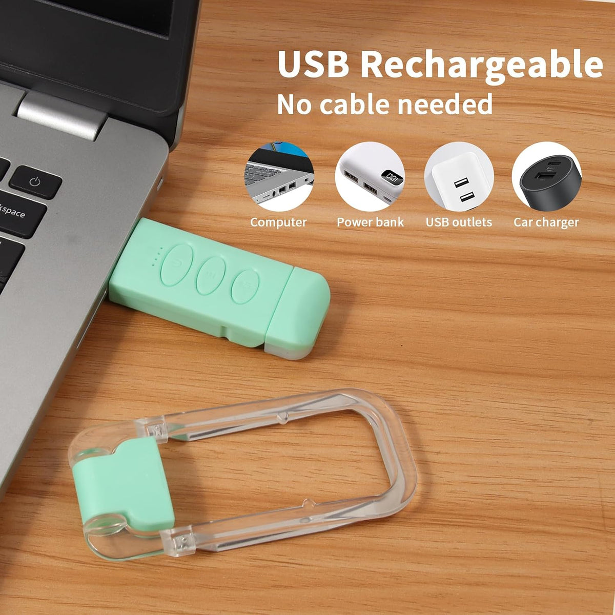 Rechargeable Book Light, Clip-On LED Reading Light, Eye-Caring