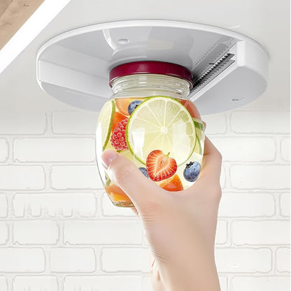 Jar Opener for Weak Hand & Seniors with Arthritis,Under Cabinet Jar Openers for Weak Hands, Easy Grip, One Handed Gadgets & Bottle Opener - Essential Kitchen Gadgets for Home Assistance(White)