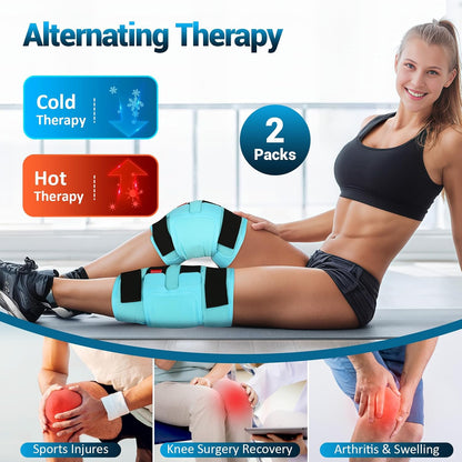 Comfytemp Large Knee Ice Pack Wrap Reusable Gel, FSA Eligible HSA, Full Coverage Knee Cold Compression Brace for Injuries, Pain Relief, Replacement Recovery, Arthritis, Surgery, Women Men Gift