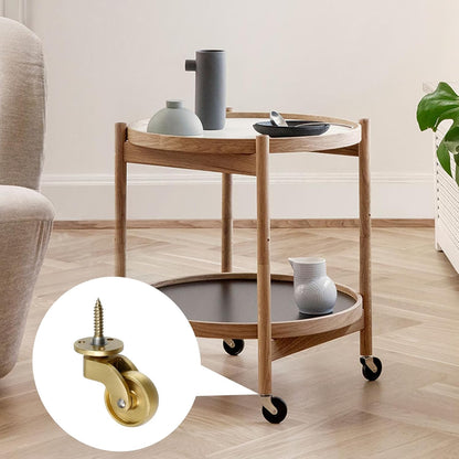 Semetall 4PCS Swivel Caster Wheels Square Cup Furniture Castors (Bronze) | 150kg Load Capacity, with Screws for Piano Feet, Sofa, Table, 1.02 Inch (26mm) Wheels