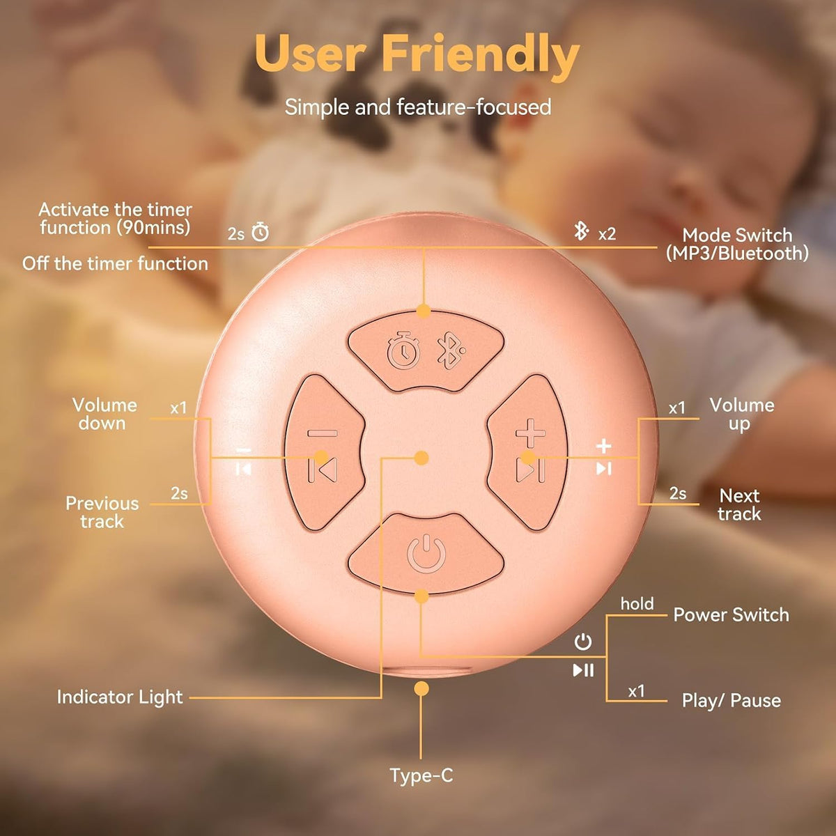 Portable Baby Sound Machine & Essentials for Babies & Kids