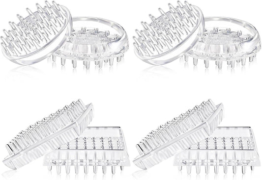 Queekay 8 Pcs Carpet Protector Spiked Plastic Caster Cups Round and Square Comfortable Touch Caster Cup Spiked Furniture Protector for Sofas, Tables, Chairs Offices Bookcases Other
