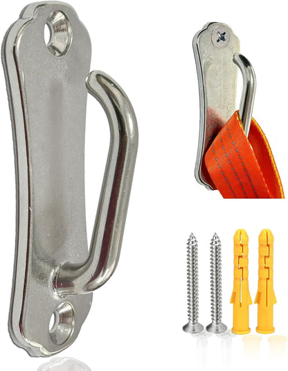 Heavy Duty Stainless Steel Dog Leash Wall Hook,Ultra-Secure Tie Out Anchor for Yard&Home,Anti-Escape Dog Chain Parking Hook,Rust-Proof&Easy to Install